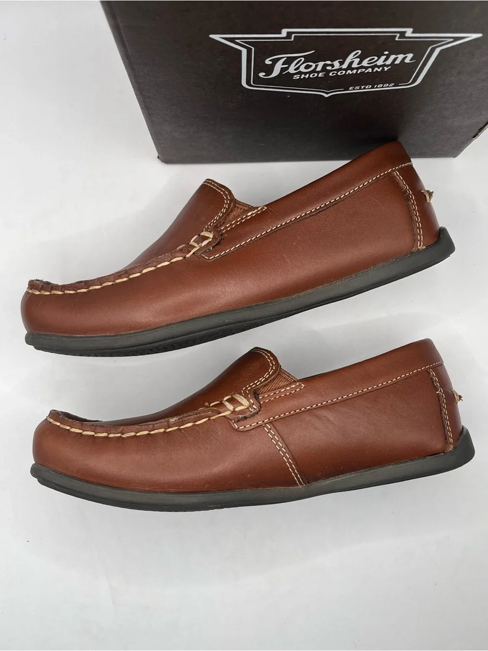 Florsheim Jasper Venetian New Toddler 12 Brown Leather Slip-On Loafers